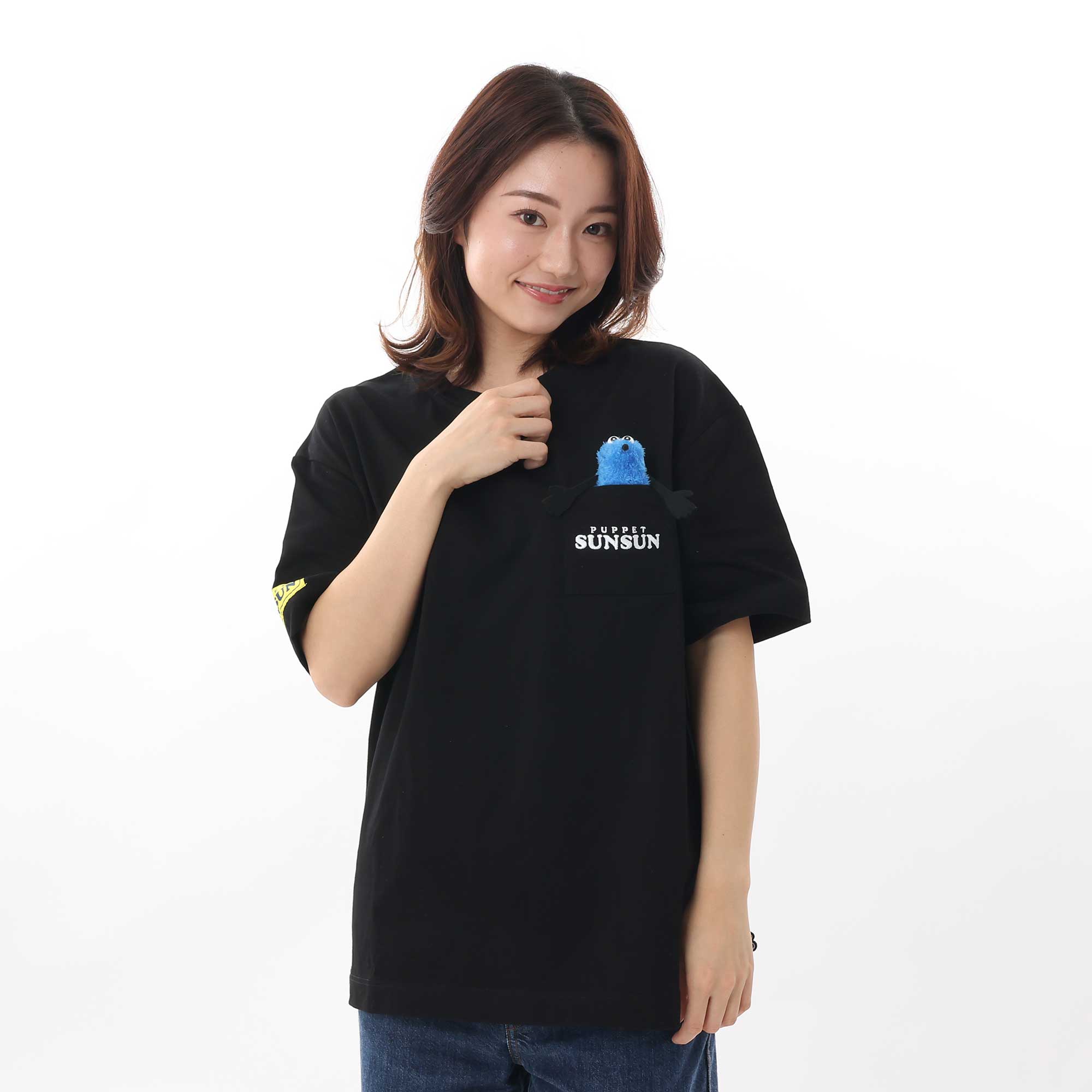 パペットスンスン スンスンと一緒Tシャツ ブラック