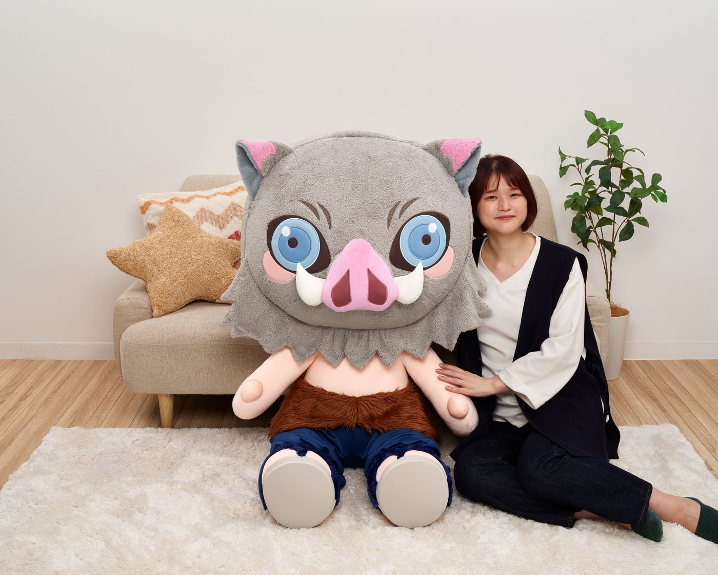 どきゅーと 「鬼滅の刃」 超特大ぬいぐるみ 嘴平伊之助