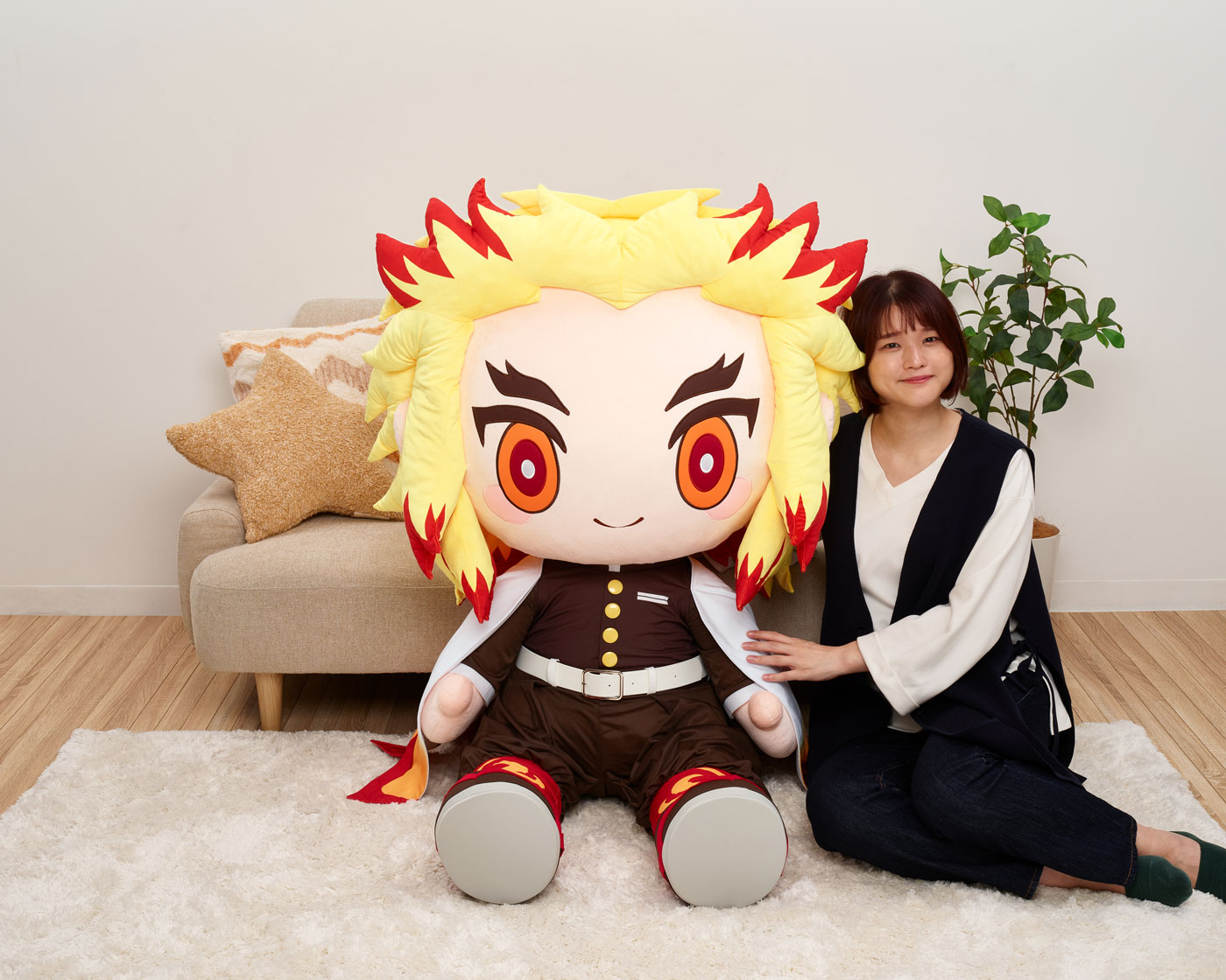 どきゅーと 「鬼滅の刃」 超特大ぬいぐるみ 煉獄杏寿郎