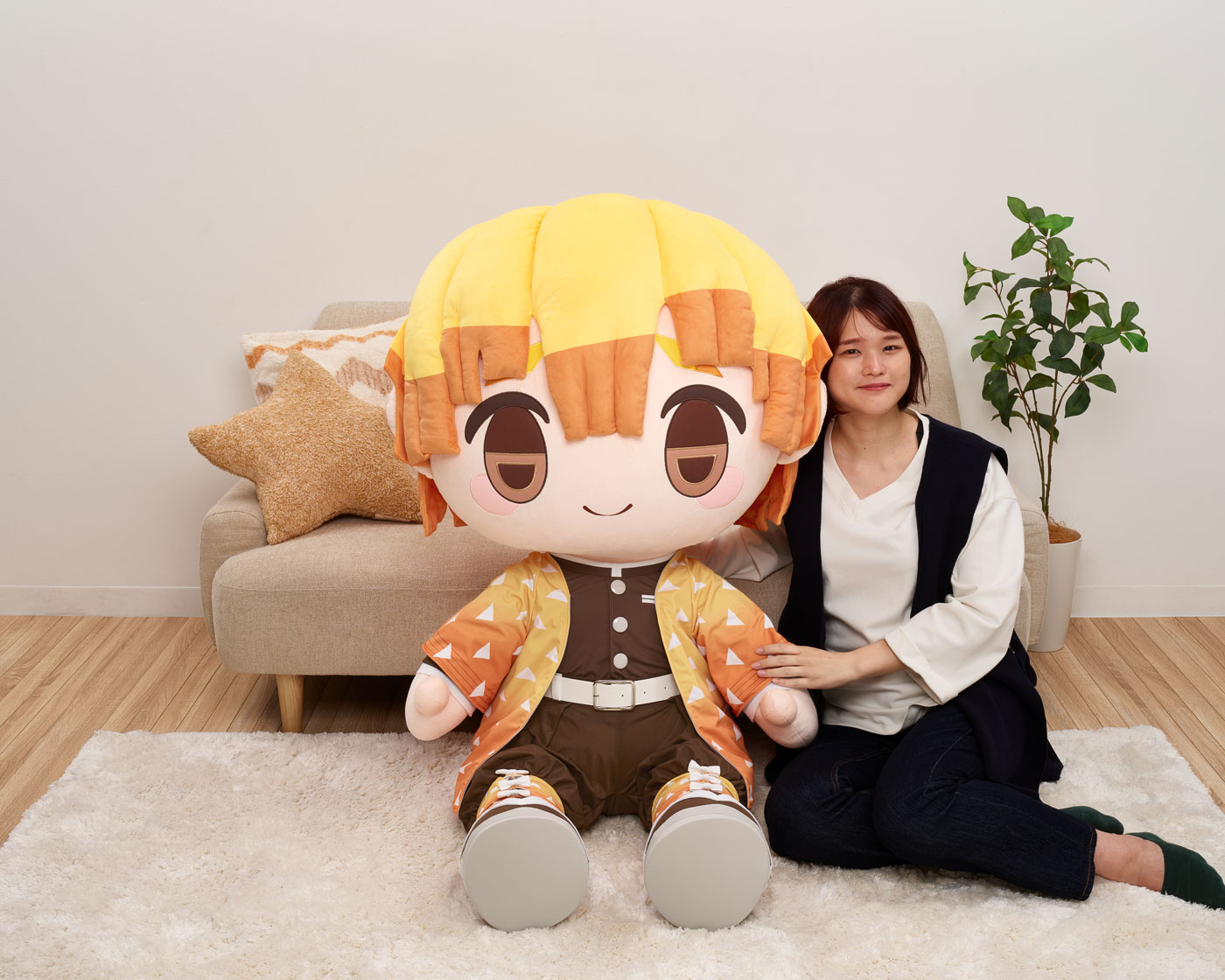 どきゅーと 「鬼滅の刃」 超特大ぬいぐるみ 我妻善逸